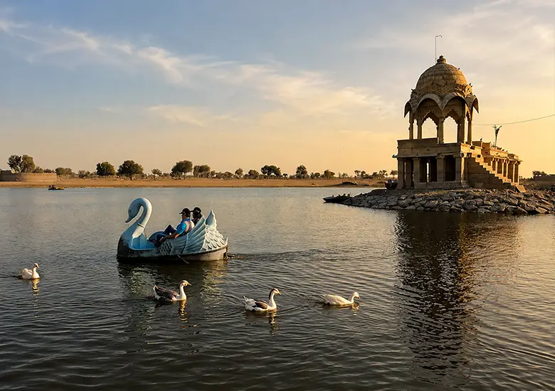 jaisalmer boating in gadisar lake with damodra desert camp