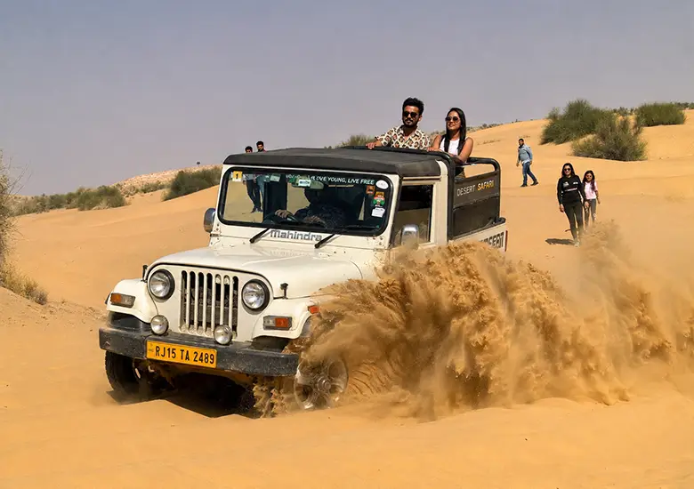 jeep safari in jaisalmer by damodra desert camp