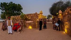 Gallery - Damodra Desert Camp 1 traditional dhol and tikka welcome at damodra desert camp