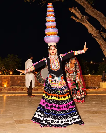 rajasthani folk dance programme at damodra desert camp jaisalmer