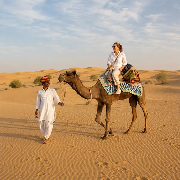 sunset camel safari jaisalmer
